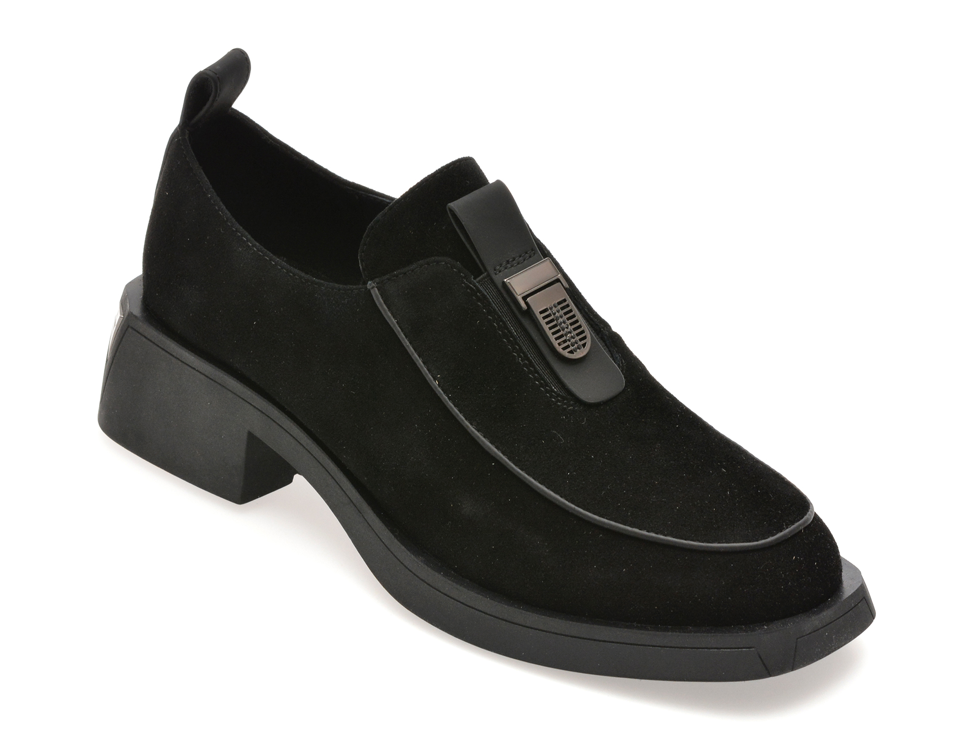 Pantofi Epica LD1139 negri din piele intoarsa