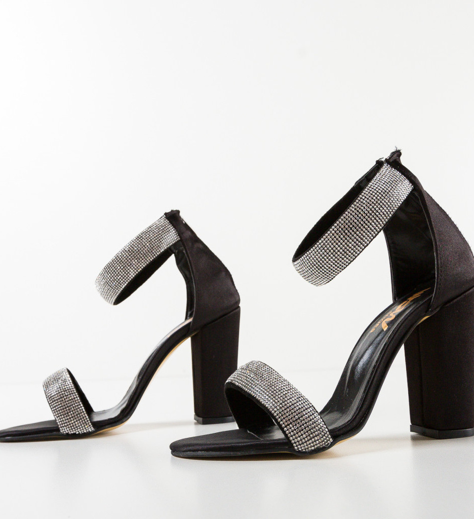 Sandale Ragada Negre cu Toc Elegante - imagine 7