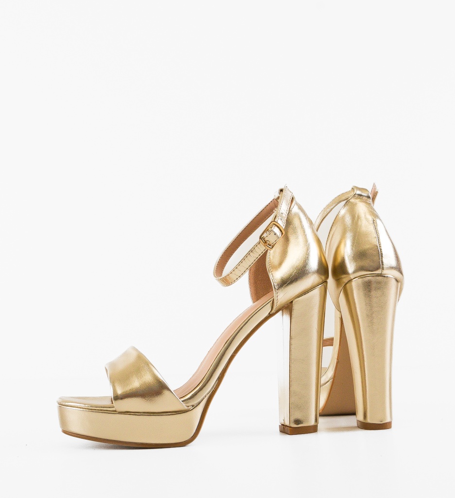 Sandale cu Toc Olson Aurii | Eleganță și Stil - imagine 5