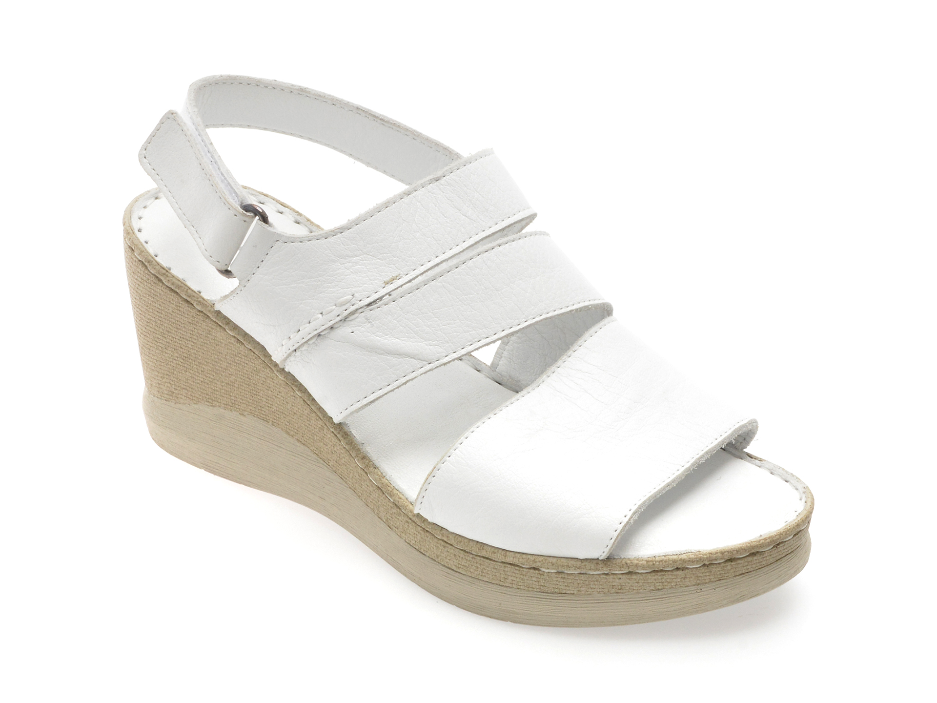 Sandale EVIDA albe din piele - Confort & Stil