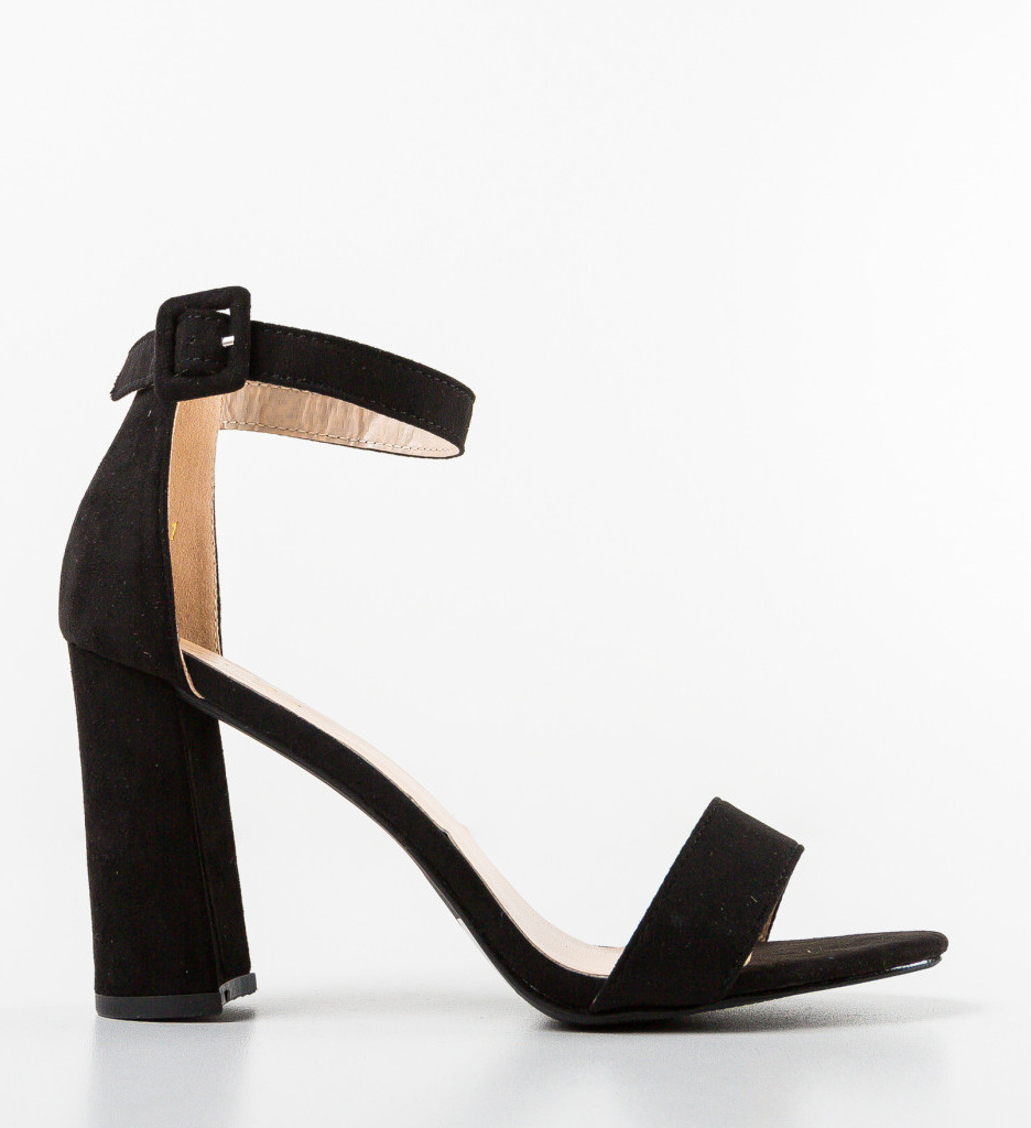 Sandale cu Toc Coja Negre, Elegante și Confortabile - imagine 5