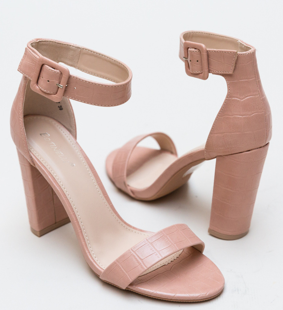 Sandale Dama Rowan Roz cu Toc Elegant - imagine 5