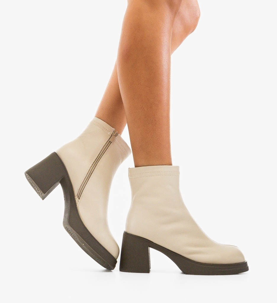 Botine Dama Tafta Bej - Stil Refined si Versatil - imagine 3