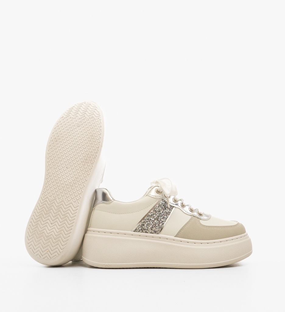 Sneakers Dama Argintii Jose - Stil si Confort - imagine 3