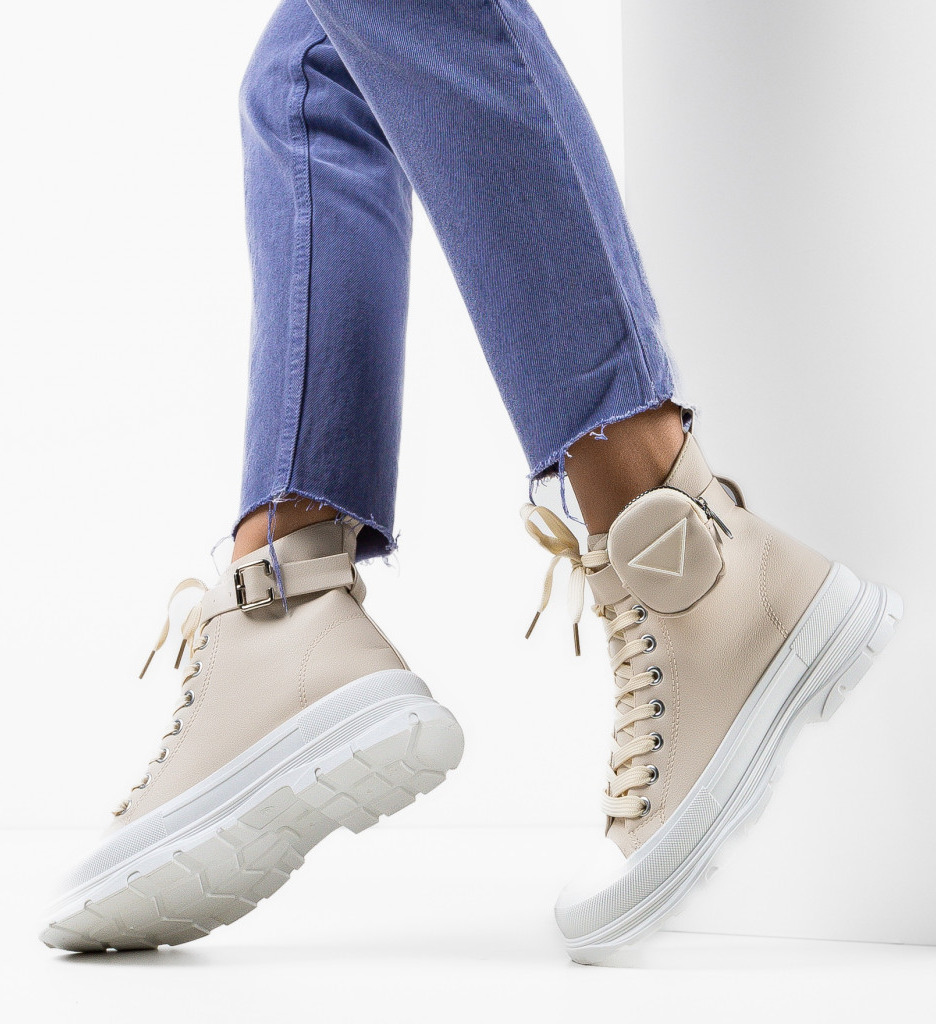 Sneakers Dama Lara Bej | Confort și Stil