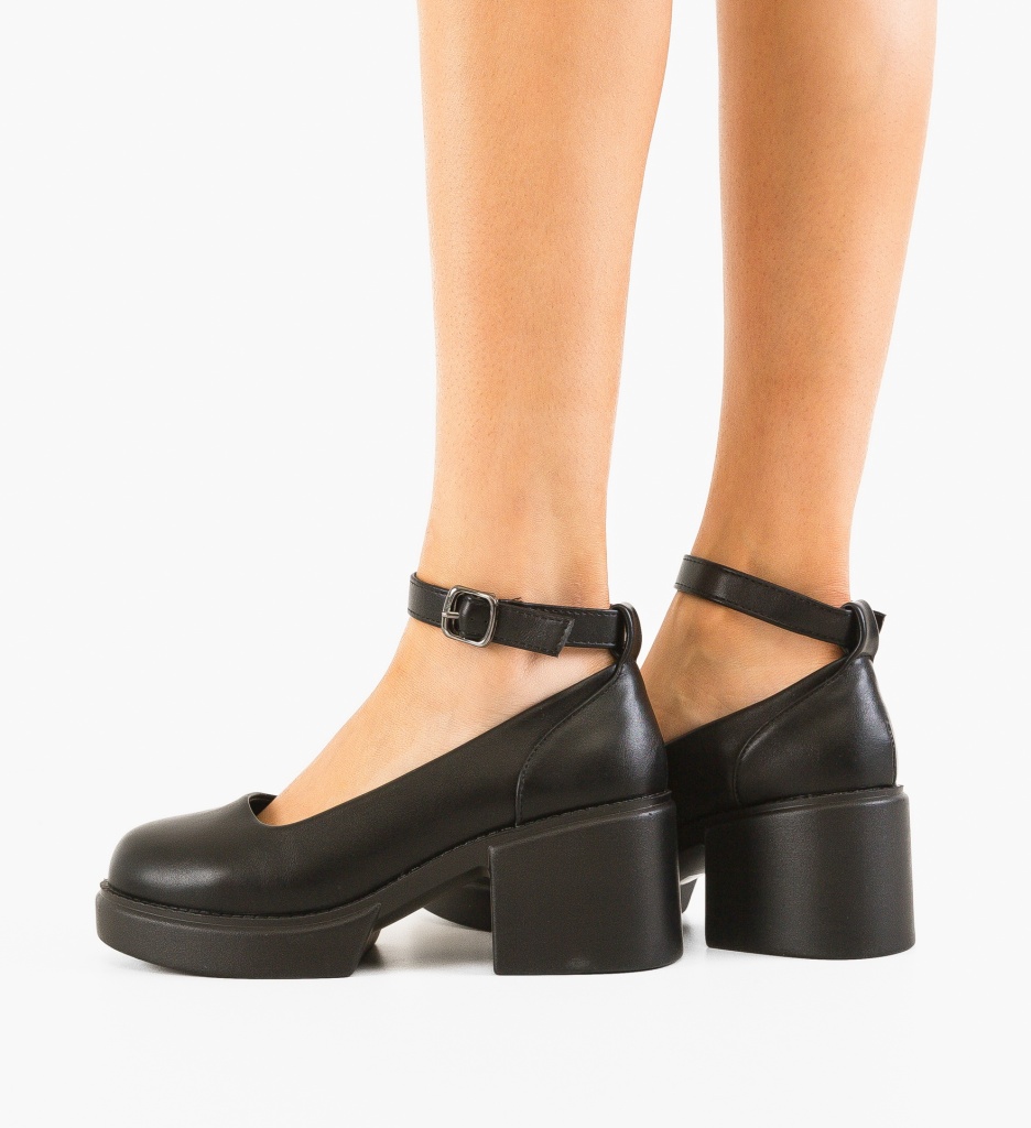 Pantofi Grima Negri cu Toc - Eleganță Absolută - imagine 2