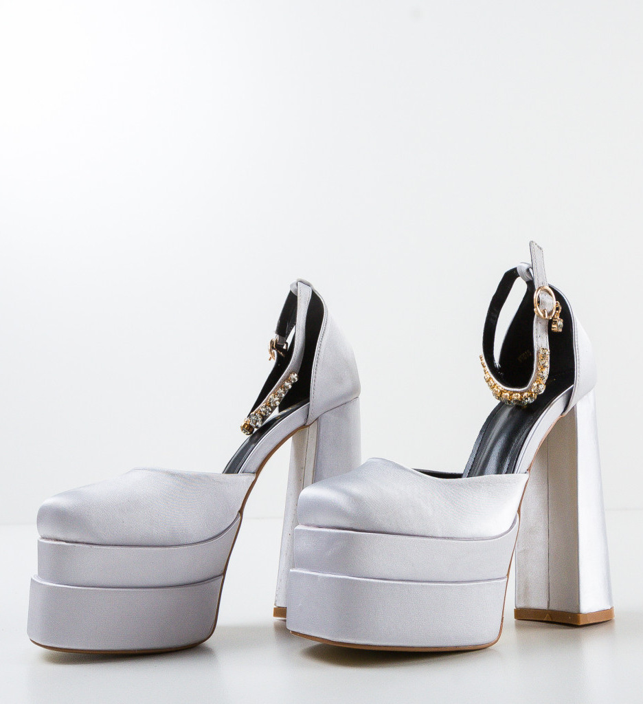 Pantofi cu toc Iman Argintii - Eleganță Absolută - imagine 6