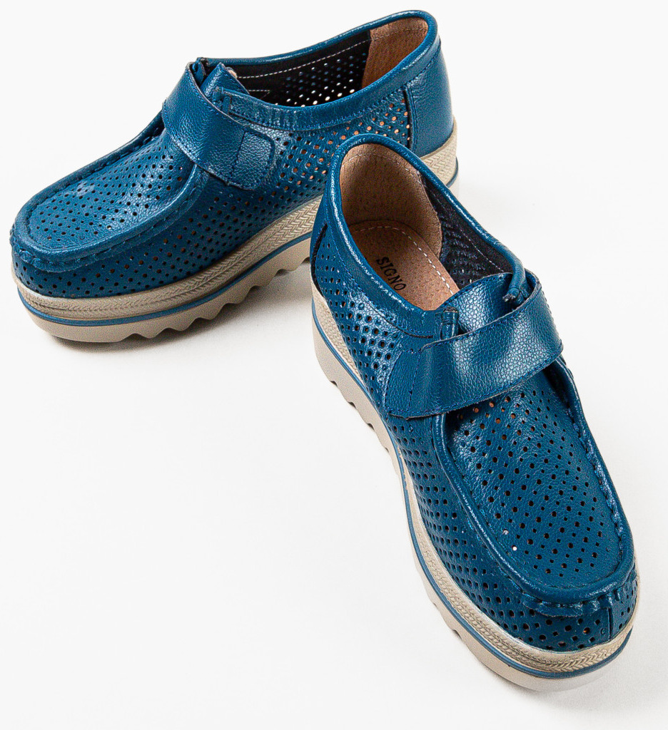 Pantofi Casual Torinas Albaștri Confortabil - imagine 5