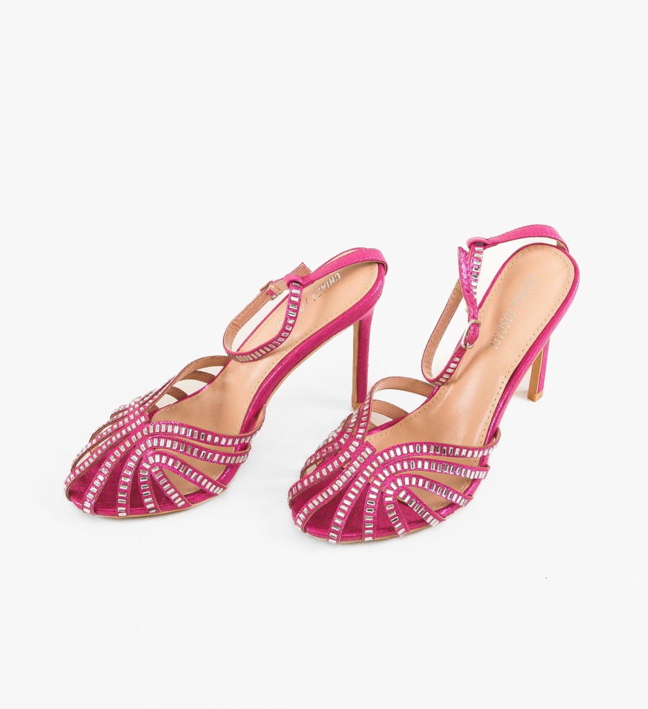 Sandale cu Toc Bridg Fuchsia - Eleganță și Stil - imagine 5