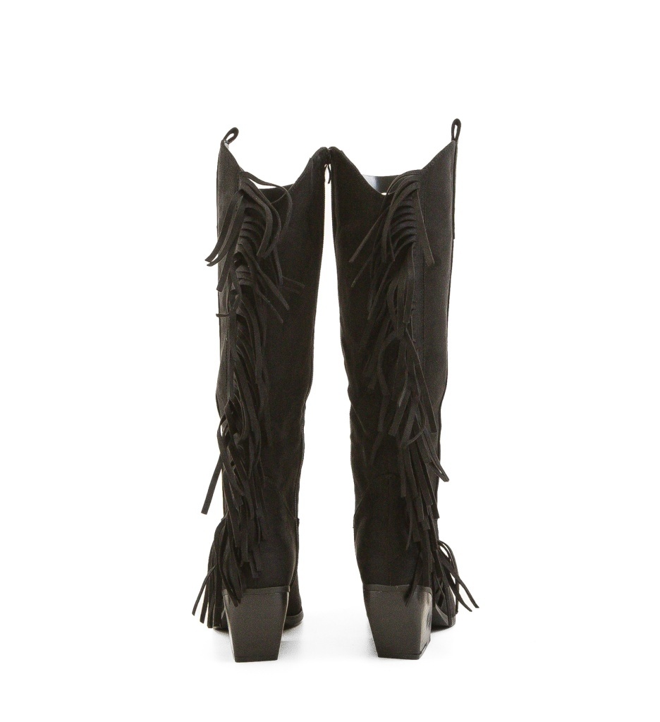Cizme Dama Franj Negre - Stil Modern - imagine 5