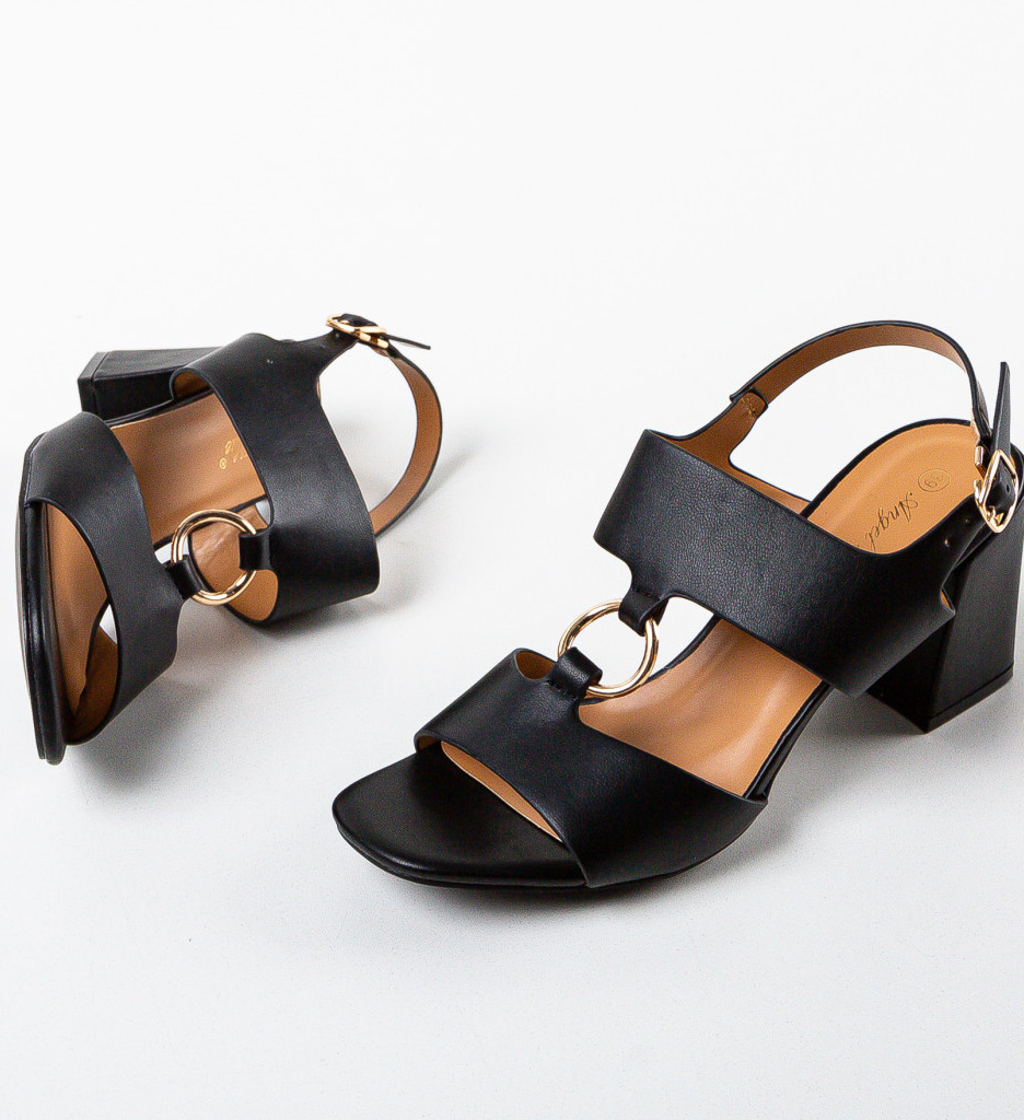 Sandale cu Toc Cline Negre | Eleganță și Stil - imagine 6