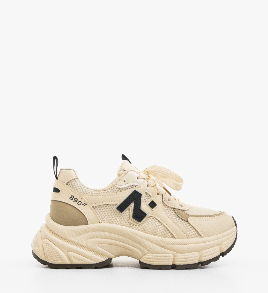Sneakers Dama Serigiu Bej 2 - Confort și Eleganță - imagine 3