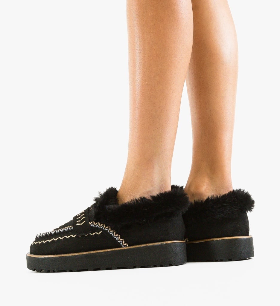 Pantofi Chunky Negri - Confort & Stil Urban