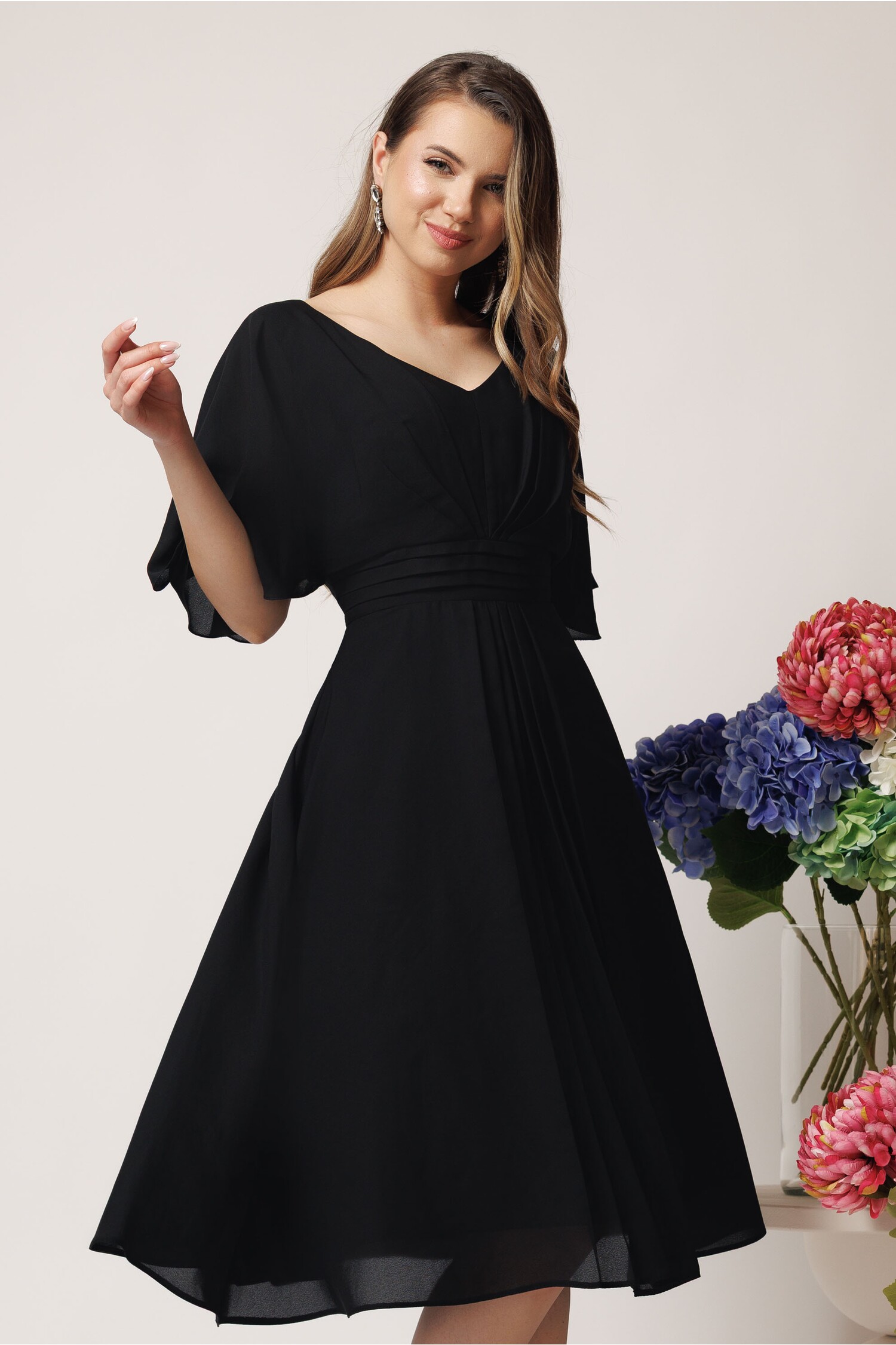 Rochie Eleganta Neagra Voal | Cununie Civila