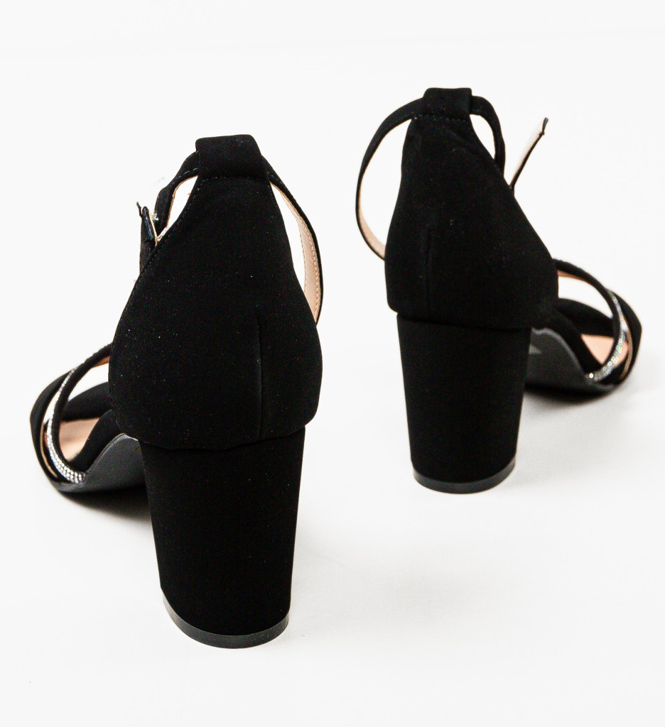 Sandale Dama Trixie Negre cu Toc Elegant - imagine 8