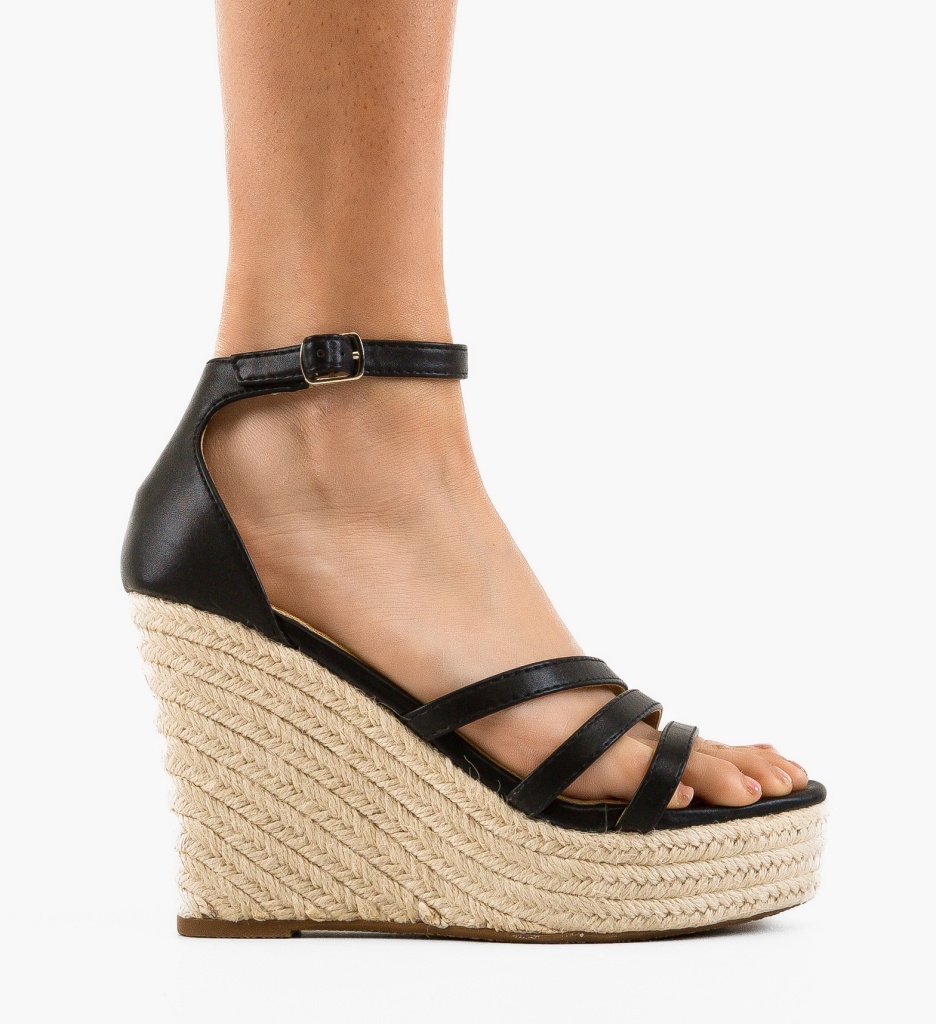 Sandale Platforme Ellen Negre | Stil Elegant - imagine 5