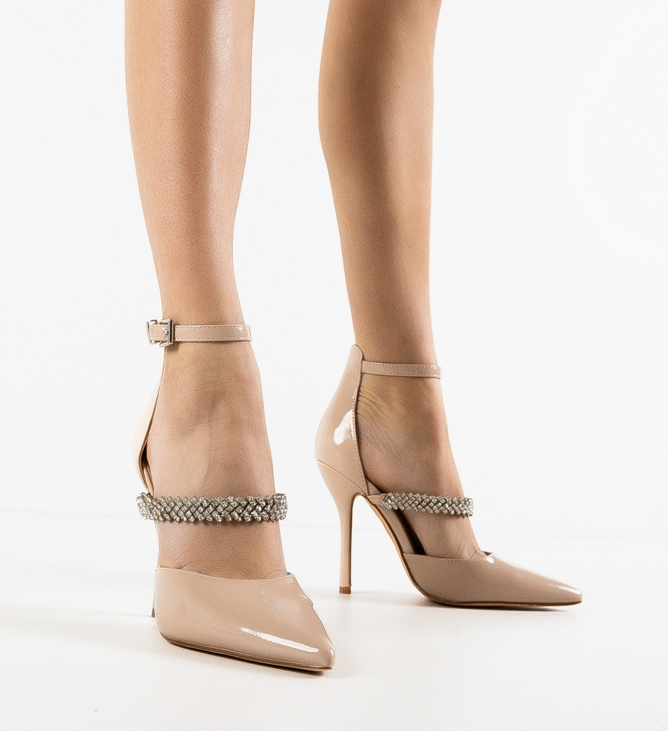 Pantofi Frank Nude | Eleganți cu Toc pentru Femei - imagine 2