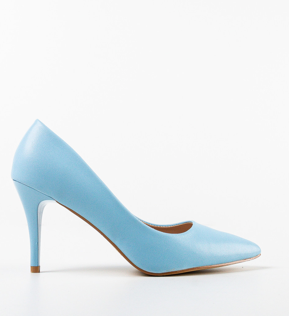 Pantofi Halek Albastri cu Toc Eleganți - imagine 4