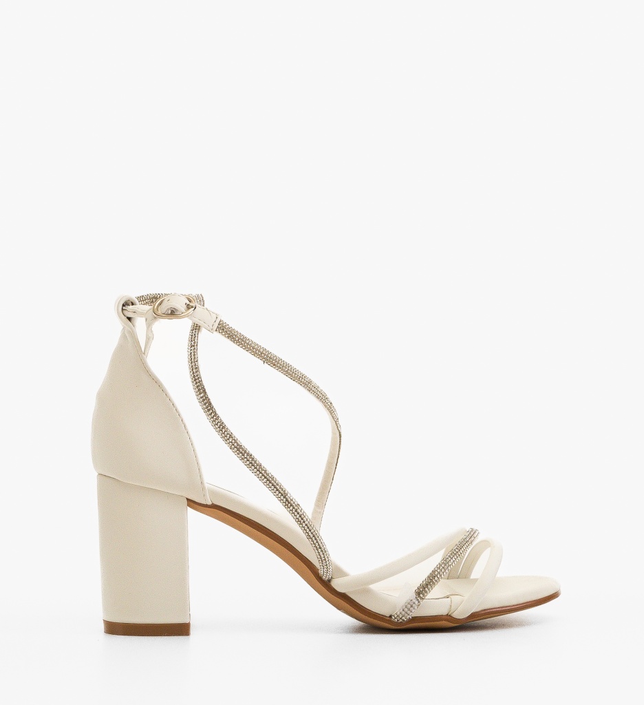 Sandale cu Toc Sylvia Albe - Eleganță și Stil - imagine 3