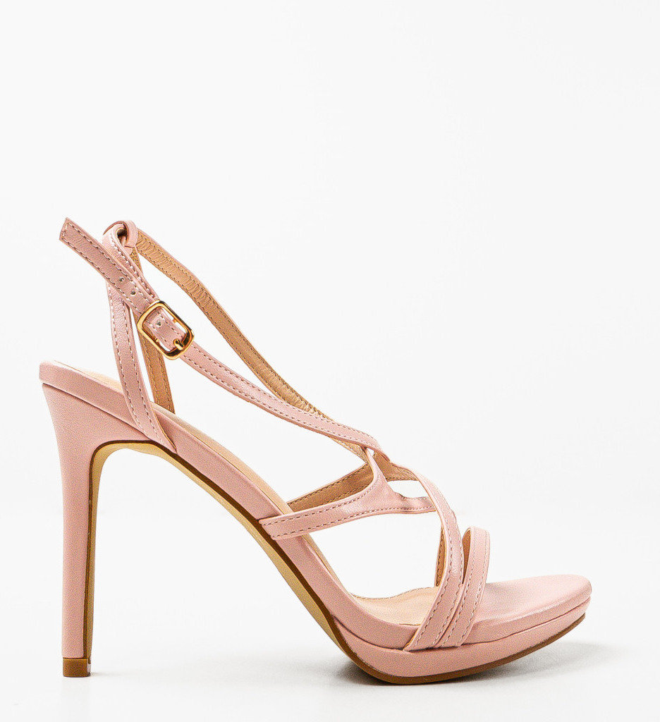 Sandale Elegante Peruv Roz cu Toc - imagine 4