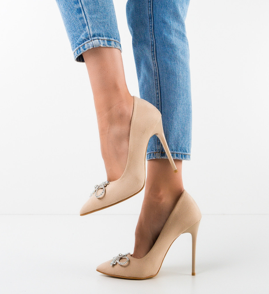 Pantofi Dama Opsitro Bej 2 - Toc Elegant - imagine 4