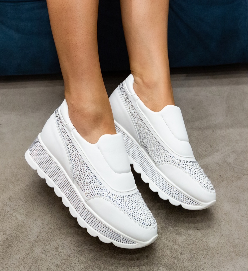 Pantofi Casual Sharon Albi - Confort și Stil