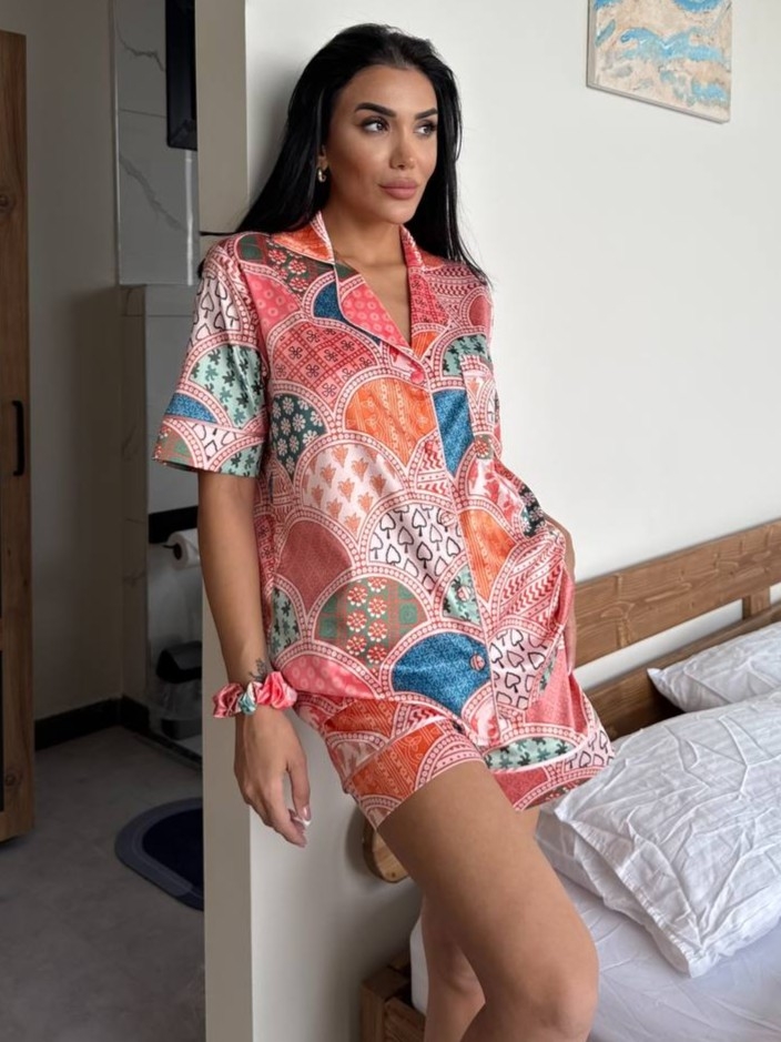 Set Pijama Dama Delis 2 Piese Satin Sidefat