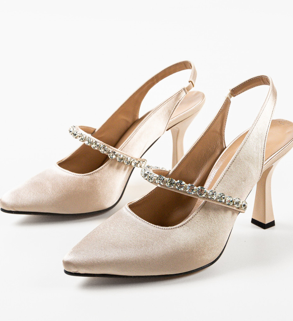 Pantofi Cook Bej | Toc Elegant Dama - imagine 8