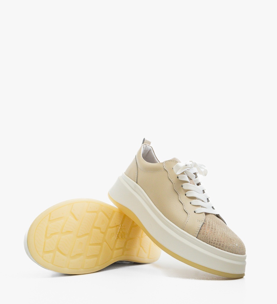 Pantofi Casual Priki Bej Eleganți - imagine 2