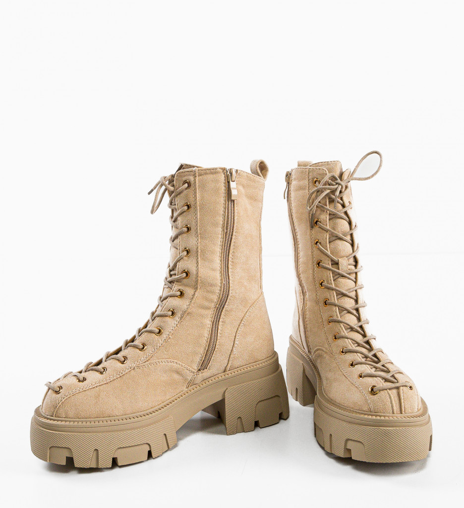 Ghete Dama Bej Elegante - Confort & Stil - imagine 7