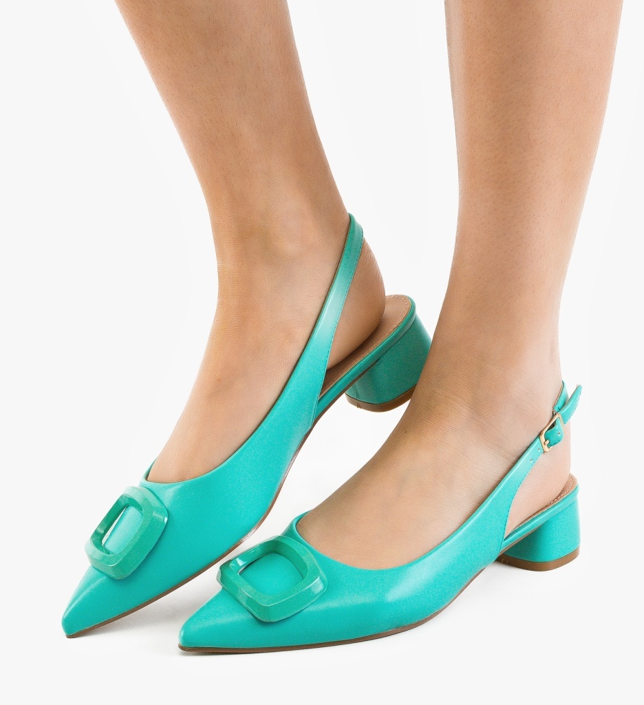 Pantofi cu Toc Olenna Verzi | Eleganță și Stil - imagine 3