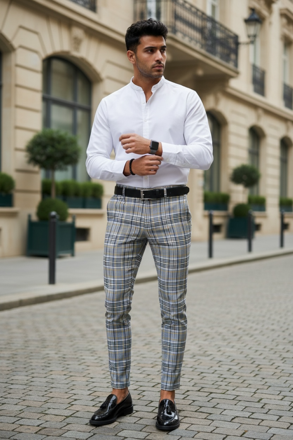 Pantaloni Eleganți în Carouri pentru Bărbați | Stil Office - imagine 2