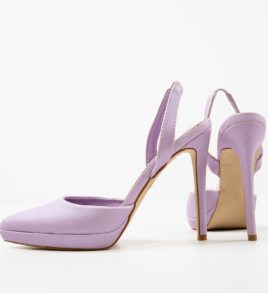 Pantofi cu Toc Vergoossen Mov | Eleganță - imagine 5