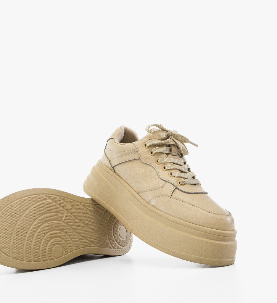 Sneakers Dama Momda Bej - Confort Sport - imagine 5