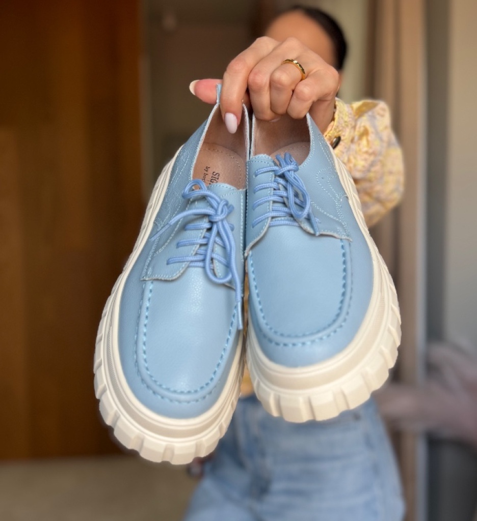Pantofi Casual Loprem Albastri - Stil Urban - imagine 9