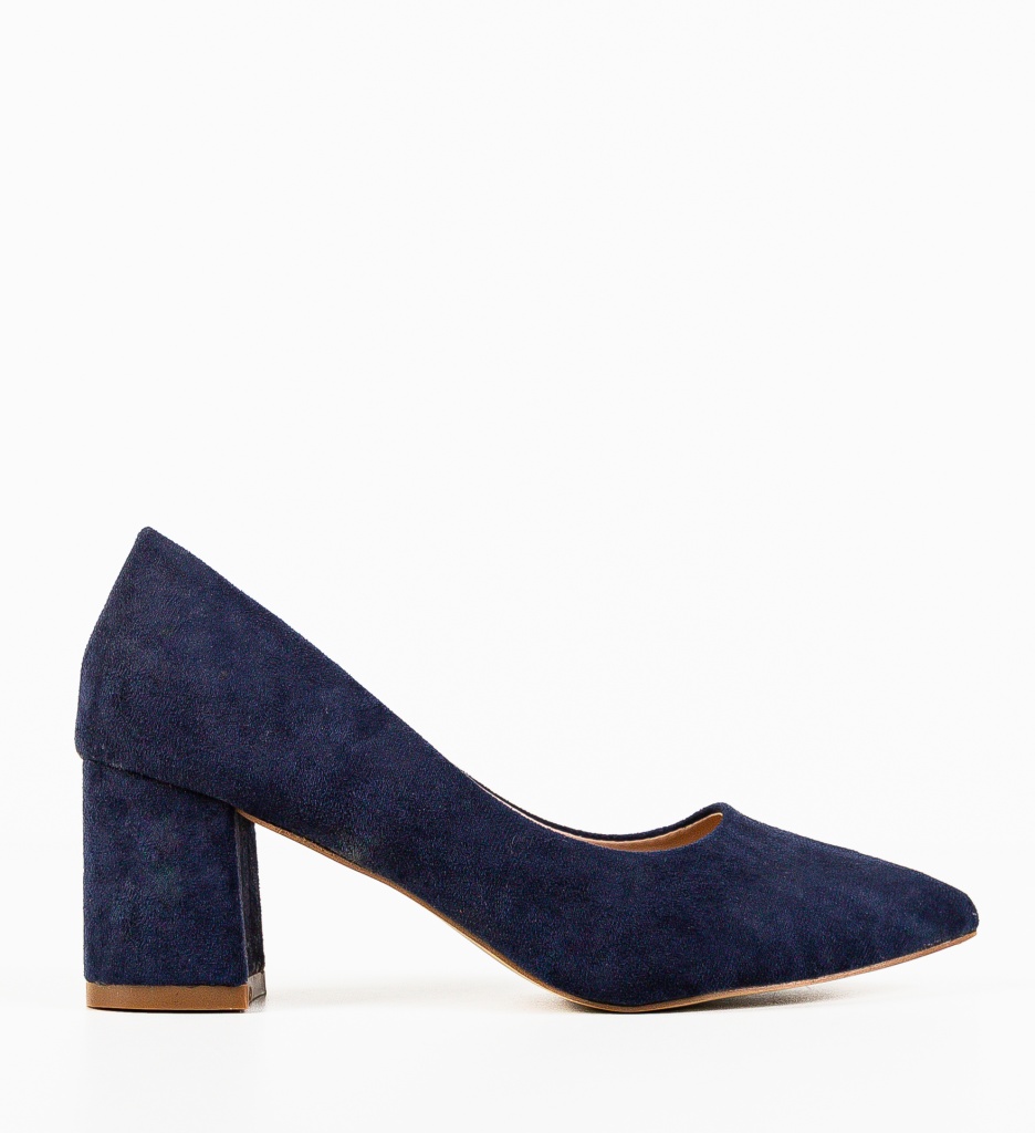 Pantofi Dama Popeq Bleumarin cu Toc Eleganti