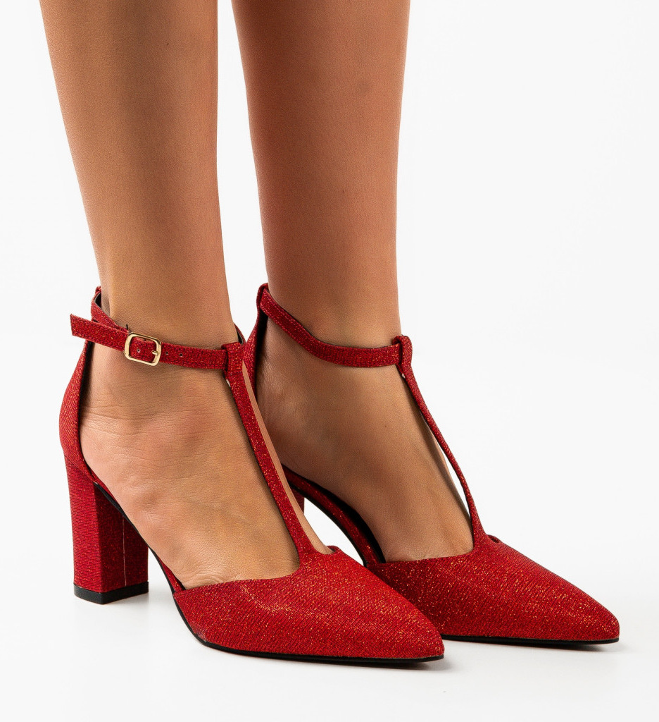 Pantofi Select Grena cu Toc Eleganți - imagine 2