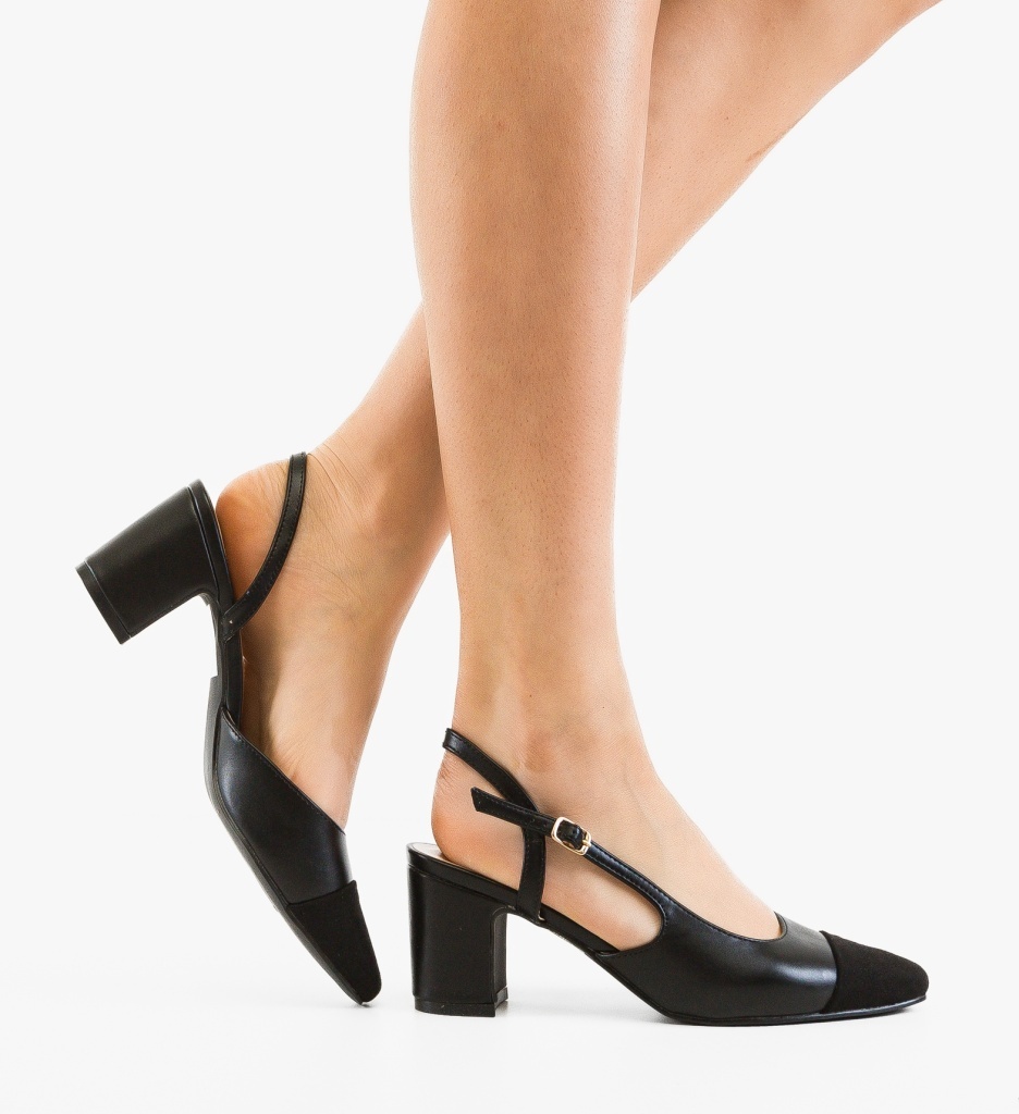 Pantofi Dama Miles Negri cu Toc Eleganți - imagine 5