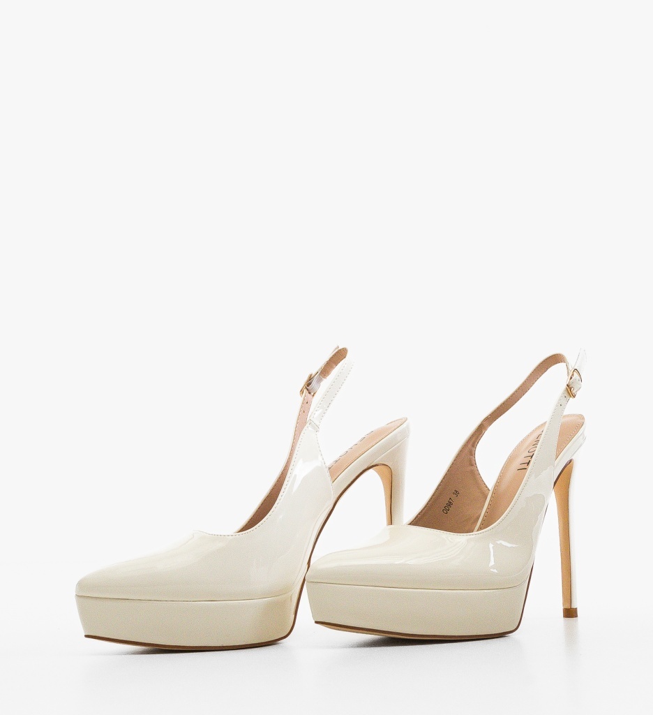 Pantofi Dama Uyby Albi Depurtat - Eleganță - imagine 3