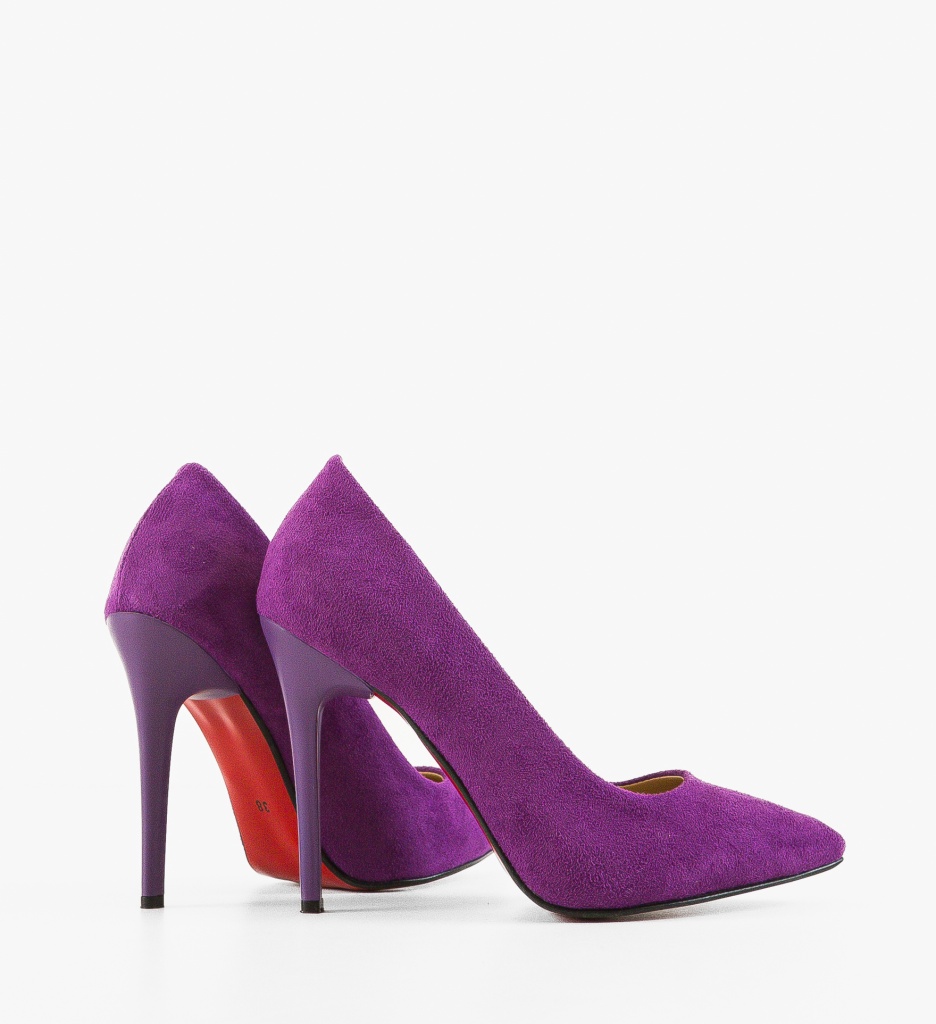 Pantofi Rytorya Mov Eleganți cu Toc - imagine 4