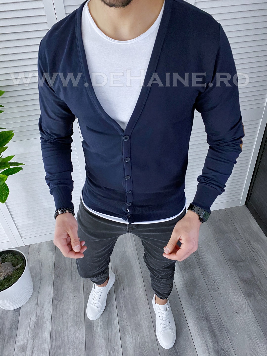 Bluza Barbati Bleumarin Slim Fit Tip Zara