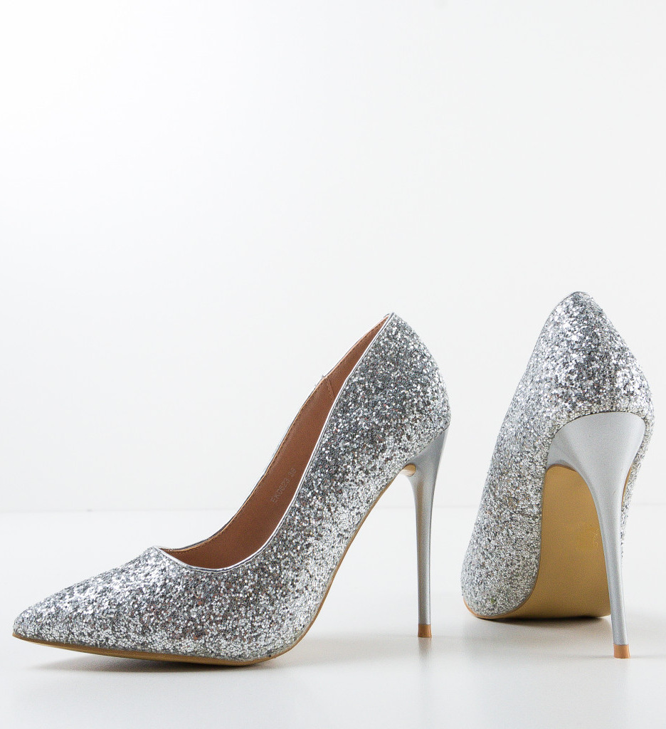 Pantofi cu Toc Samiya Argintii - Eleganță și Stil - imagine 8