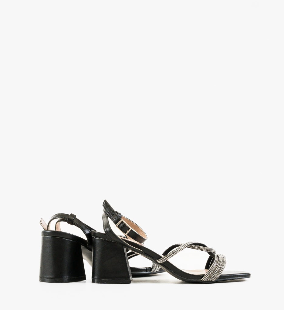 Sandale cu Toc Aidan Negre - Eleganță Asigurată - imagine 2