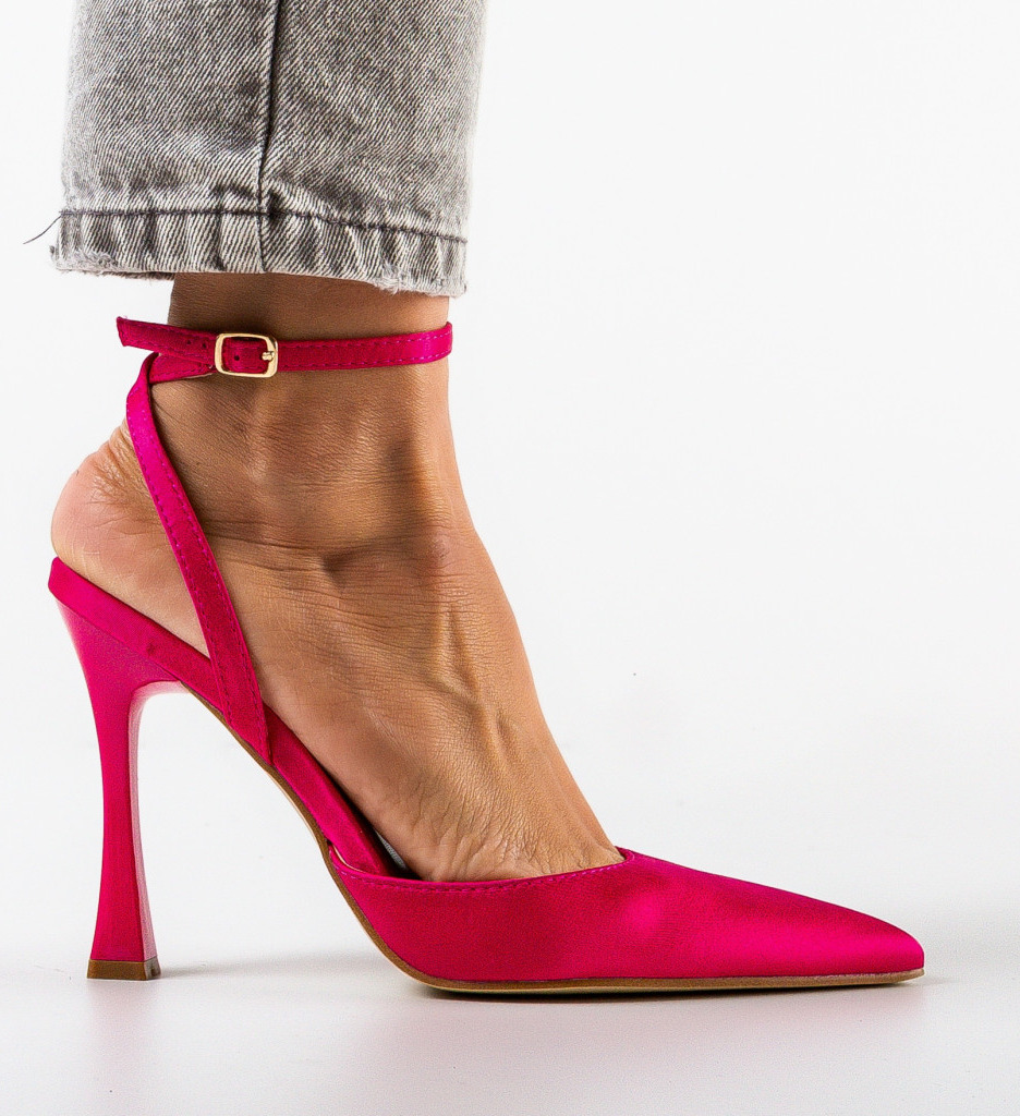 Pantofi cu Toc Lizor Fuchsia - Eleganță Vibrantă - imagine 4