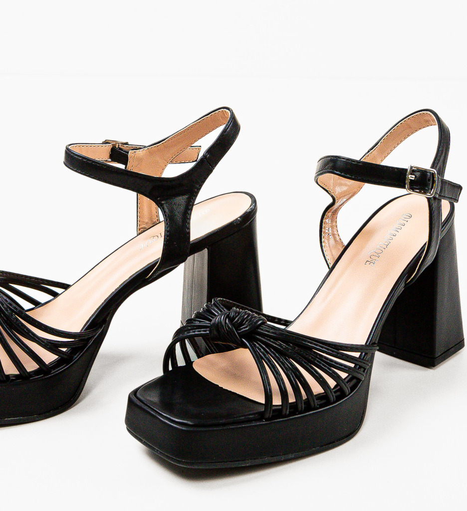Sandale Reed Negre cu Toc Elegante - imagine 5