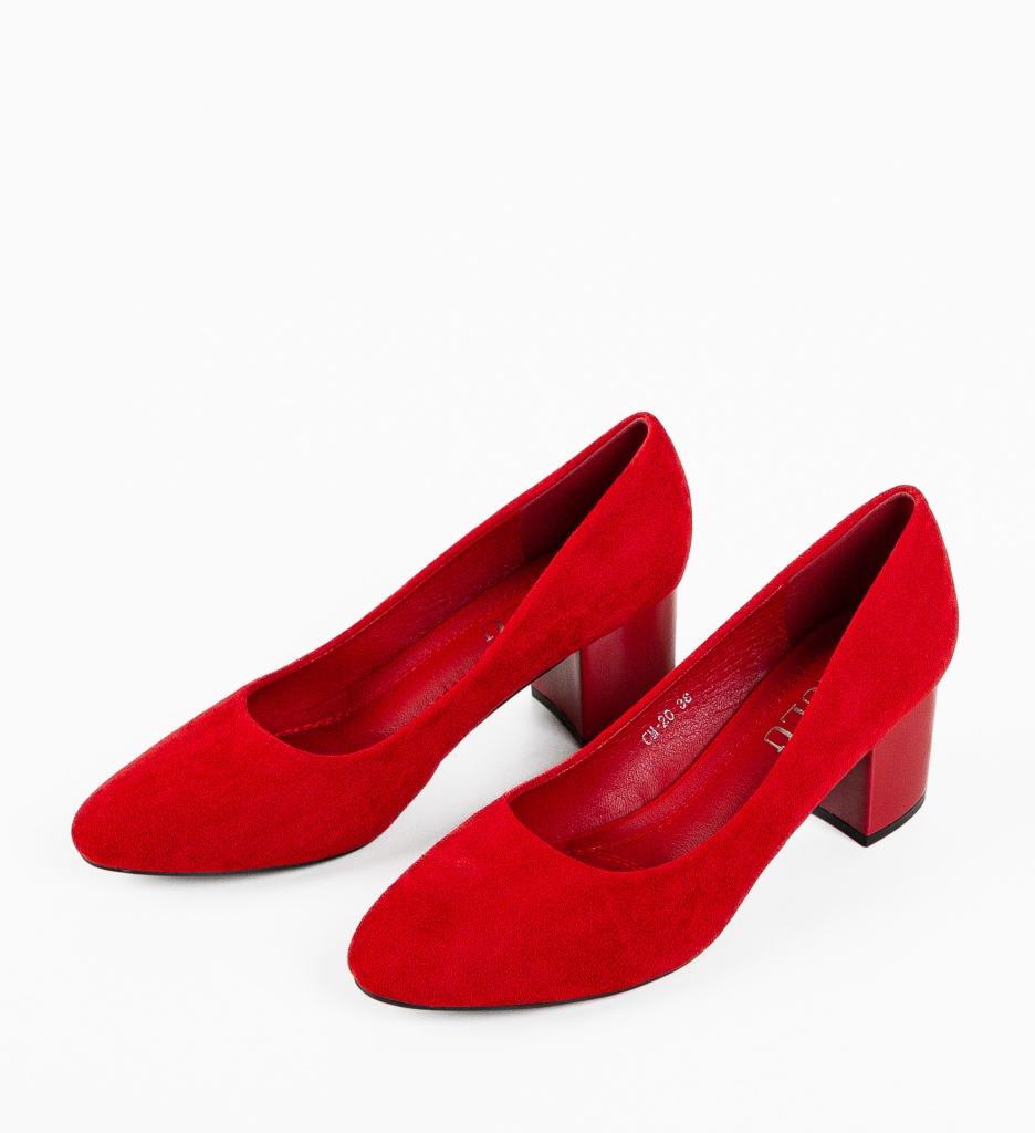Pantofi Kedel Rosii Eleganți cu Toc - imagine 7