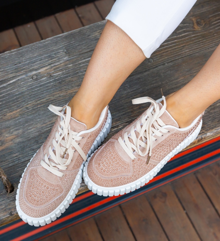 Sneakers Dama Nirat Khaki Sport Confortabili - imagine 5