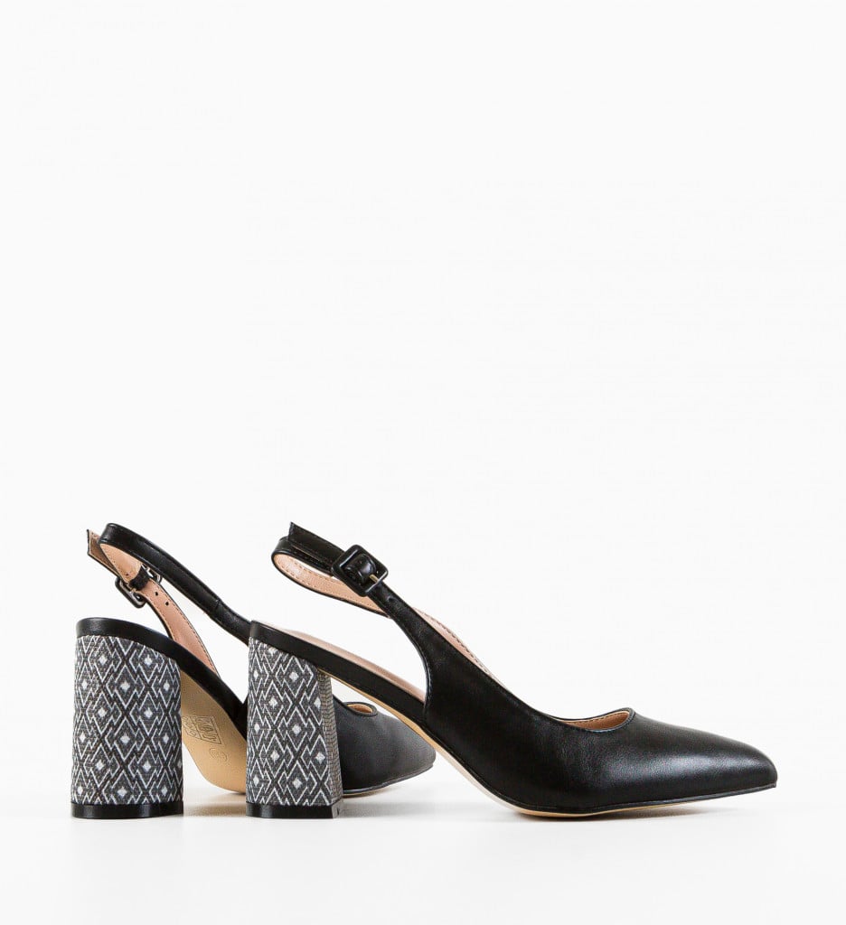 Pantofi Rafda Negri Eleganți cu Toc - imagine 6