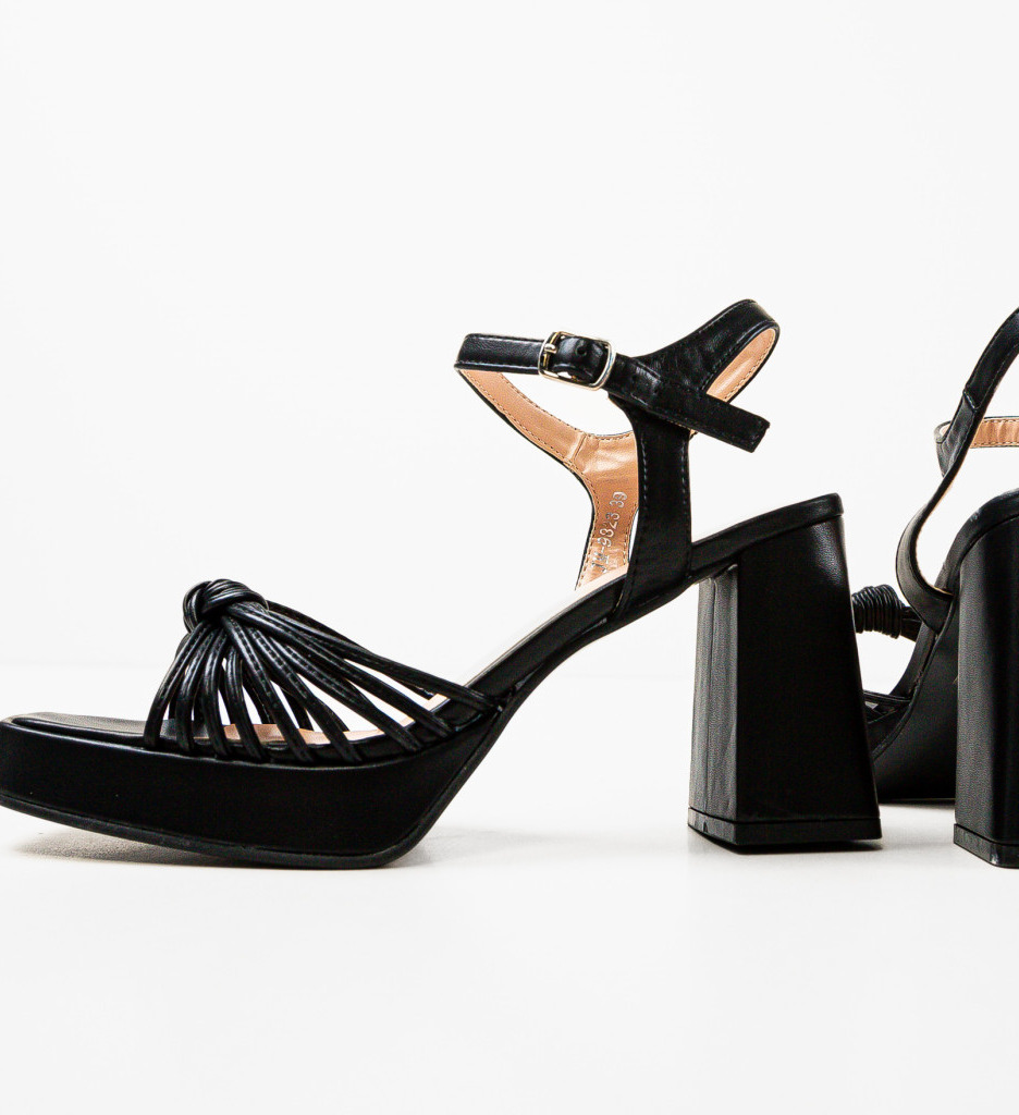 Sandale Reed Negre cu Toc Elegante - imagine 6