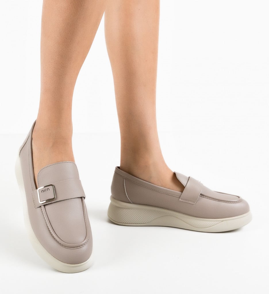 Pantofi Casual Dama Catlyn Khaki - Confort & Stil - imagine 4